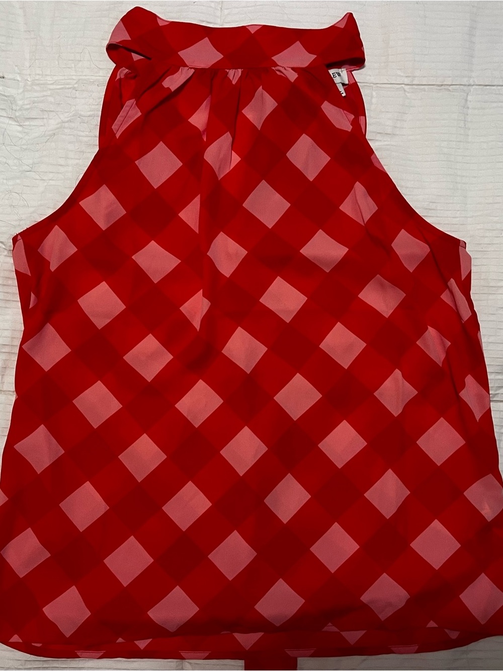 J.Crew Red Diamond-Check Sleeveless Top size 2